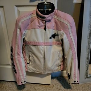 EUC WOMEN'S PINK & BLACK & WHITE ALPINESTARS STELLA M MOTORCYCLE RIDING JACKET
